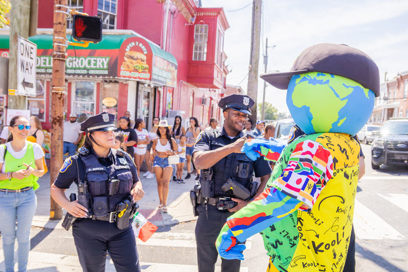 kooli greets wilmington police at hispanic day parade