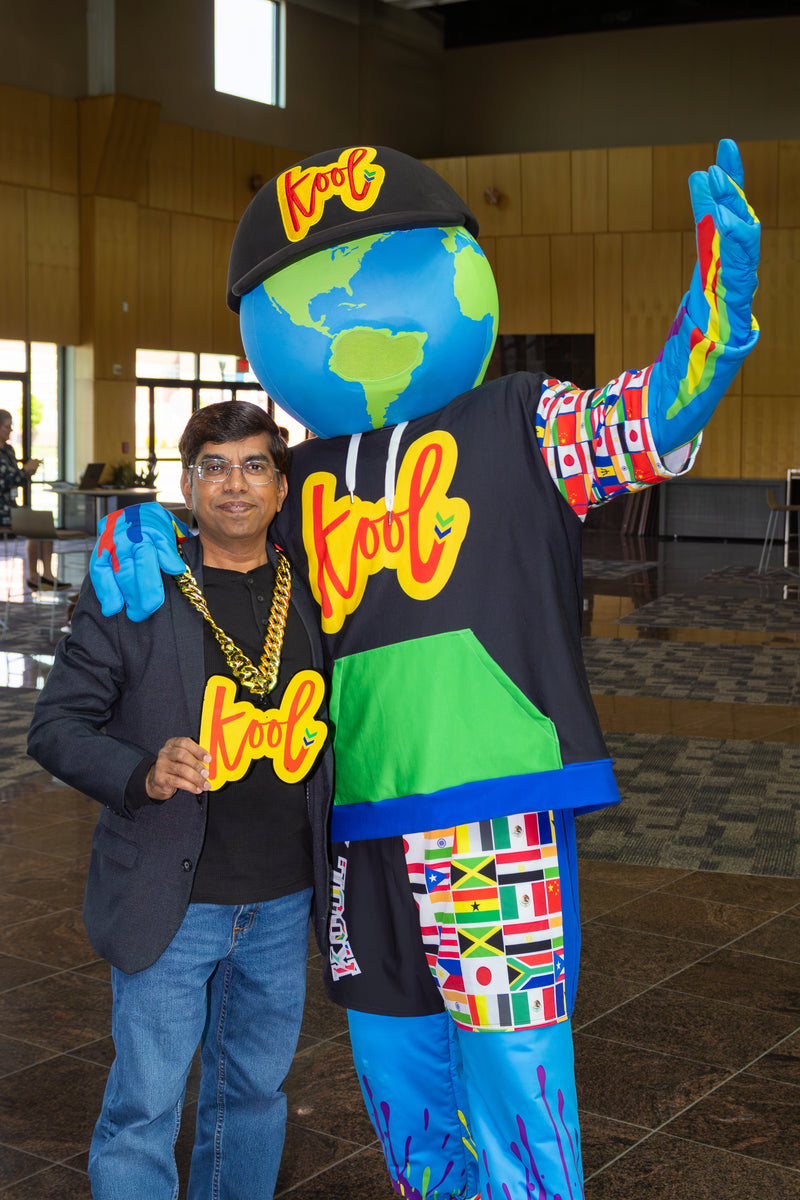 Person posing with kooli in an indoor setting