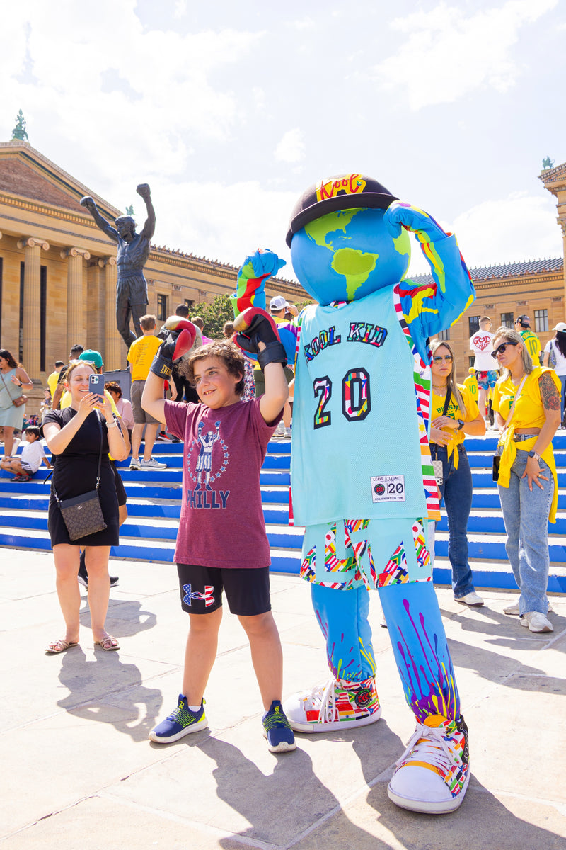 kooli having fun in philadelphia at the art museum steps